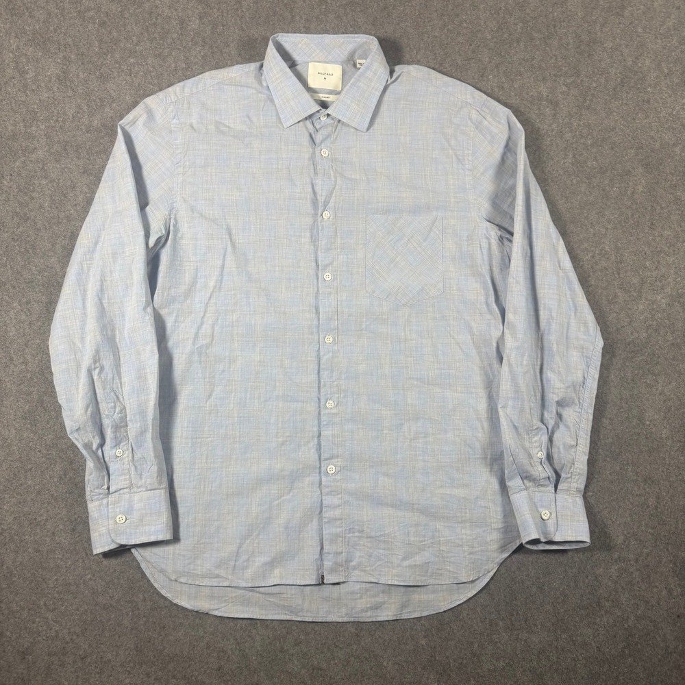 Billy Reid Shirt Mens Medium Blue Standard Fit Long Sleeve Button Down Italy
